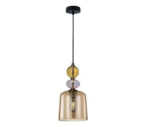 Svietidlá Light Prestige Luster na lanku TROPEA 1xE27/15W/230V čierna/dymová béžová/ružová LP-2004/1P S AM