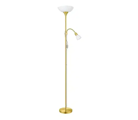 Lampy EGLO 82843 - Stojacia lampa UP 2  1xE27/60W + 1xE14/25W zlatá 82843