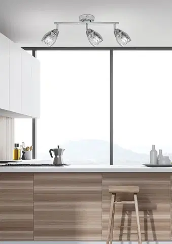 Nástenné svetlá Nástenná LED páska 3X10W E14 chróm MILTON