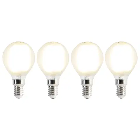 LED osvetlenie Sada 4 LED žiaroviek E14 P45 matná 3,5W 360lm 2700K