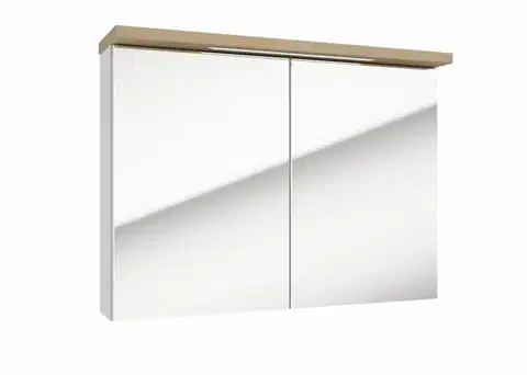 Kúpeľňový nábytok Zrkadlová skrinka Naturel Stilla + LED 80x60 cm biela STILLAE08002 STILLAE08002