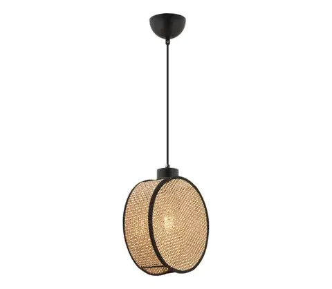 Svietidlá  Luster na lanku DRUM 1xE27/60W/230V hnedá/čierna 390FLH2526