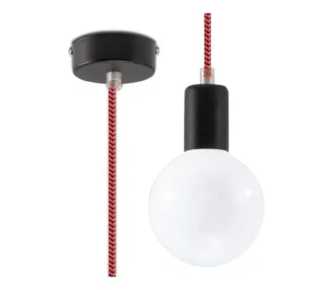 Svietidlá  Luster na Lanku EDISON 1xE27/60W/230V čierna/ červená SL.0158