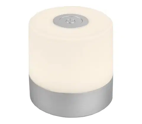 Lampy Briloner -LED stmievateľná nabíjateľná dotyková vonkajšia stolná lampa LED/2W/5V 2700K IP44 matný chróm 7461-014