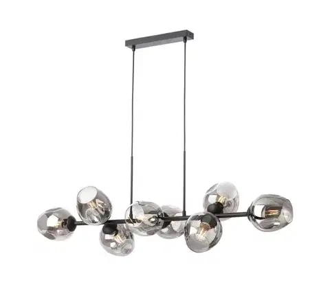 Svietidlá Redo 01-2622 - Luster na lanku PIERCE 8xE27/42W/230V čierna/dymová 01-2622