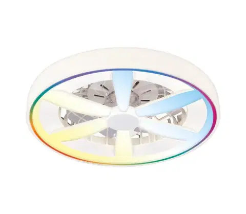 Ventilátory  LED RGBW Stmievateľné stropné svietidlo s látorom MALAWI LED/48W/230V biela+DO 343222