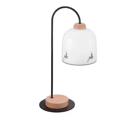 Lampy Kolarz A1352.71.Gr.100 - Stolná lampa NONNA 1xE27/60W/230V jelene dub/biela/šedá A1352.71.Gr.100