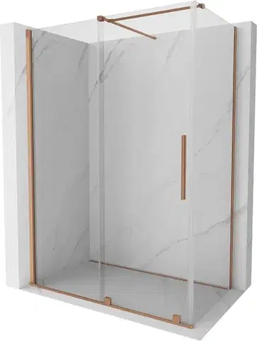 Sprchovacie kúty MEXEN/S - Velár sprchovací kút 140 x 70, transparent, kartáčovaná meď 871-140-070-01-65