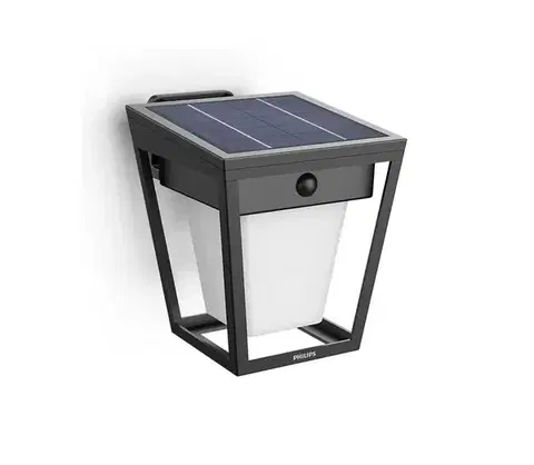 Svietidlá Philips-LED Solárne nástenné svietidlo so senzorom NISSA LED/1,8W/3,7V 3000K IP44 8720169362086