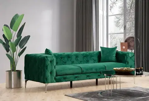 Pohovky a gauče Trojmiestna pohovka Como - Green