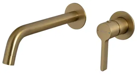 Kúpeľňové batérie SAPHO - ICONIC podomietková dvojprvková umývadlová batéria, zlato mat AF008GB