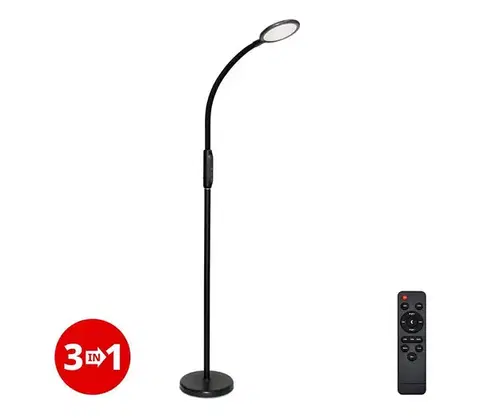 Lampy  light LED Stmievateľná lampa 3v1 LED/12W/230V čierna CRI 90 + diaľkové ovládanie IVA3045FLCN