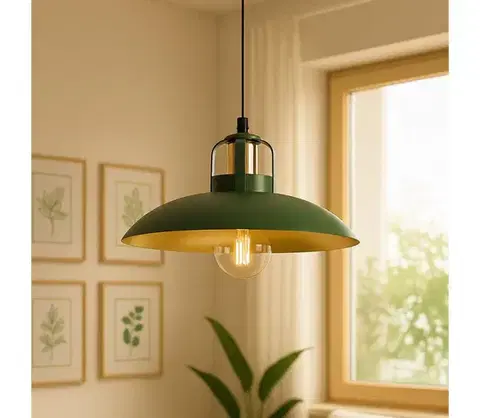 Svietidlá BRILAGI - LED Luster na lanku FLAMENGO 1xE27/60W/230V zelená BG72379
