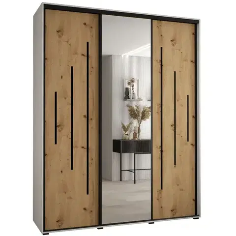 Šatníkové skrine Skriňa 45 Canaris 13 190 biela/artisan/čierna