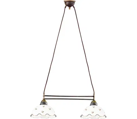 Svietidlá Kolarz 731.82.160 - Závesný luster na lanku NONNA 2xE27/75W/230V, kvetinový vzor, ružové zlato 731.82.160