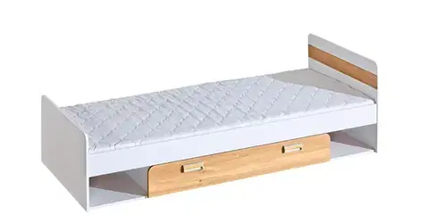Postele Dolmar Detská posteľ CORNETO L13 | 80 x 195 cm Farba: Biely briliant / dub nash