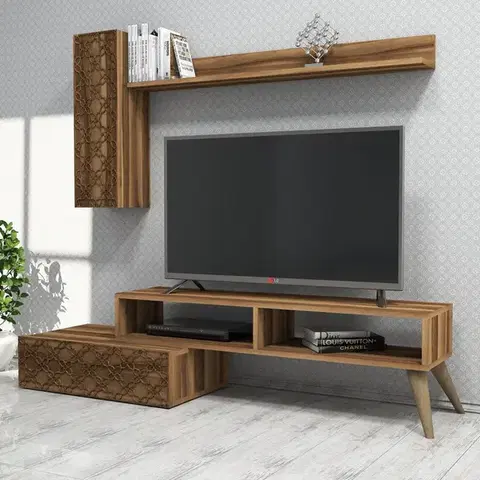 Obývacie steny TV skrinka / Obývacia stena Planet - Walnut, Walnut