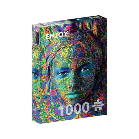 1000 dielikov Enjoy Puzzle Žena s farebným umeleckým mejkapom
