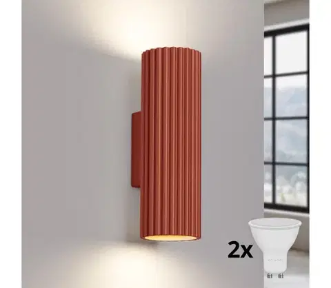 Svietidlá BRILAGI - LED nástenné svietidlo CRESTO 2xGU10/10W/230V 20 cm červené BR.1655