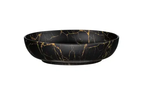 Umývadlá ArtCom Keramické umývadlo MONA MB12 | čierny mat/zlatá 52 cm