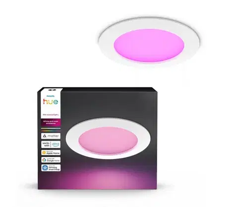 LED osvetlenie Philips - stmievateľné RGBW LED kúpeľňové podhľadové svietidlo Hue SLIM LED/12W/230V IP44 8721103109354