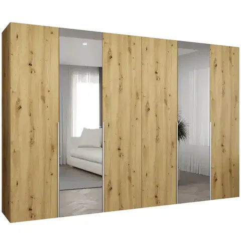 Šatníkové skrine Skriňa Alicante II 300 artisan strieborný