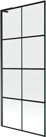 Sprchové dvere MEXEN/S - Next L vaňová zástena FIX 80 x 150, čierna vzor, čierna 895-080-000-03-77-70
