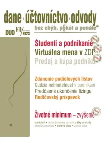 Dane, účtovníctvo DUO 9-10/ 2023 - Študenti a podnikanie - Kolektív autorov