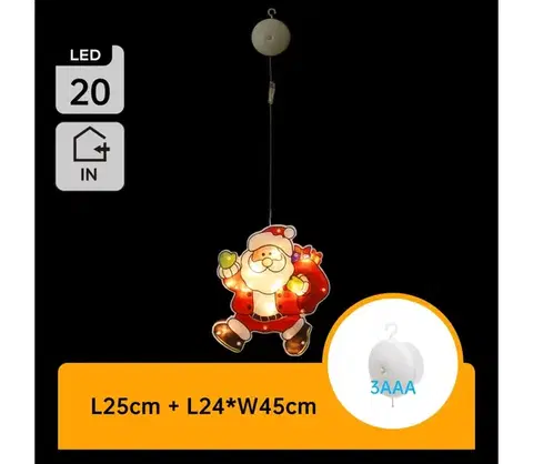 Vianočné dekorácie  B.V.  - LED Vianočná dekorácia LED/3xAAA Santa 45cm B10303K6B