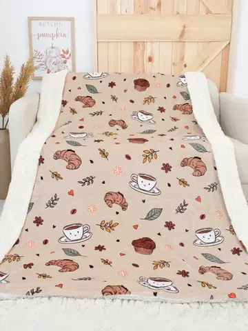 Deky MKLozkoviny.sk Baránková deka mikroplyš Exclusive 150 × 200 cm – Jesenná káva
