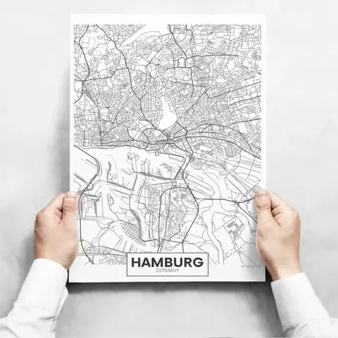 Moderné obrazy Obrazy na stenu - Map of Hamburg II