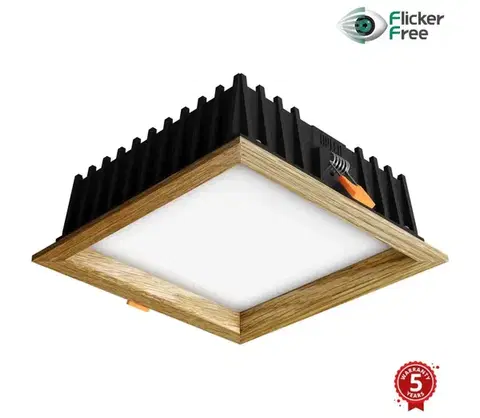 Svietidlá APLED - LED Podhľadové SQUARE WOODLINE LED/12W/230V 4000K 17x17 cm dub masív 21287