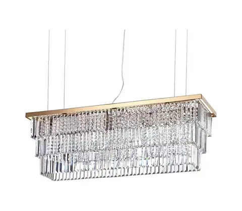 Svietidlá Ideal Lux - Krištáľový luster na lanku MARTINEZ 8xE14/40W/230V zlatá 213583
