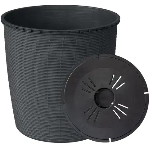 Záhrada Kvetináč RATTAN 26L sivý