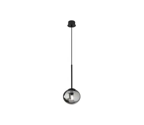 Svietidlá Ondaluce - Lustr na lanku JEWEL 1xE14/10W/230V pr. 17 cm čierna/dymová čierna SO.JEWEL/NERO
