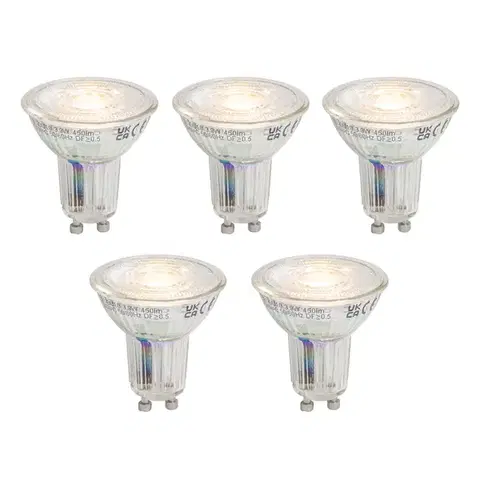 LED osvetlenie Sada 5 stmievateľných LED žiaroviek GU10 50 3,9 W 450 lm 2700 K Longlife