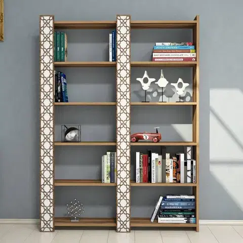 Knižnice Knižnica City 2 - Walnut, White