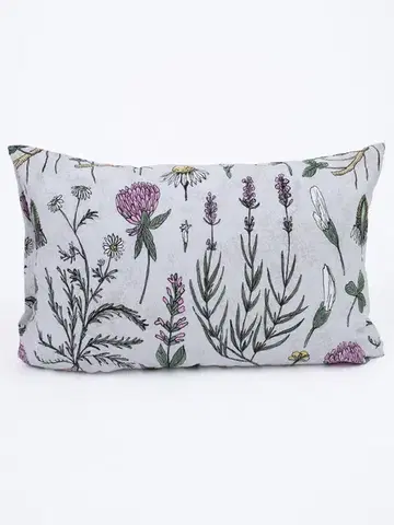 Dekoračné obliečky MKLozkoviny.sk Krepová obliečka na vankúš Renforcé 40 x 60 cm - Herbár sivá-  -