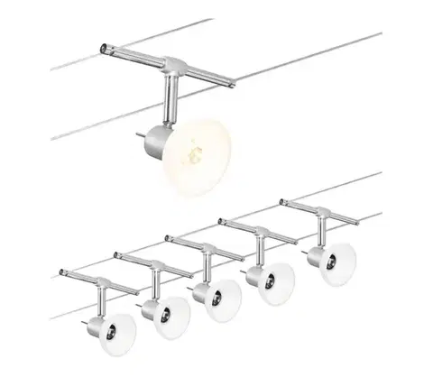 Svietidlá Paulmann 94136 - SADA 5xGU5,3/10W Kompletný lankový systém SHEELA 230V chróm 94136