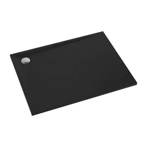 Vane OMNIRES - STONE obdĺžniková sprchová vanička s kamennou štruktúrou, 90 x 100 cm čierna mat /BLM/ STONE90/100BL
