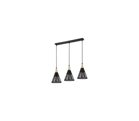 Svietidlá  Luster na lanku HIRA 3xE27/60W/230V čierna ZS HIRA TRIPLE BLACK