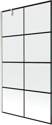 Sprchové dvere MEXEN/S - Next vaňová zástena FIX 100 x 150, čierna vzor, nikel kartáčovaná 895-100-000-00-77-97