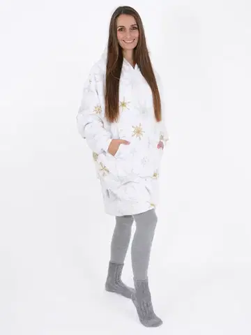 Dámske mikiny MKLozkoviny.sk Baránková mikina mikroplyš – Frozen biele veľkosť M