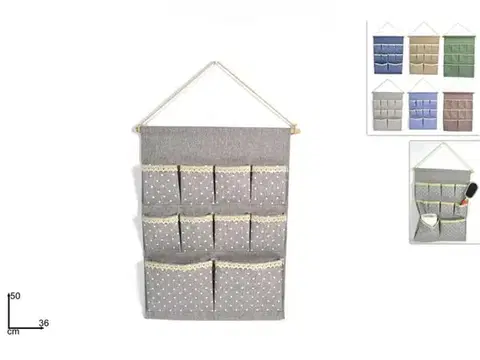 Kúpeľňové doplnky (ostatné) MAKRO - Kapsy kúpeľňové závesné 50x36/10cm rôzne farby