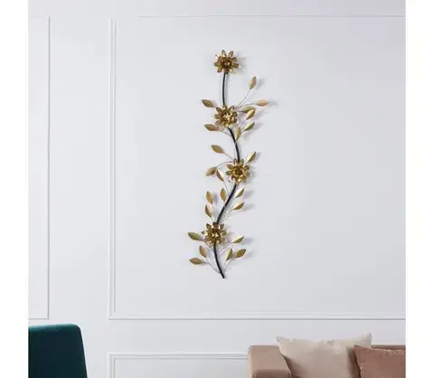 Obrazy Eglo 426014 - Nástenná dekorácia CHIKUMA 98,5x30 cm zlatá 426014