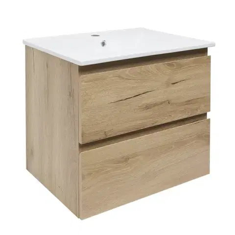 Kúpeľňový nábytok Kúpeľňová skrinka 2 zásuvková s umývadlom SAT B-Way 59x50x45 cm dub mat BWAY260OAKU4BI BWAY260OAKU4BI