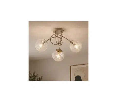 Svietidlá BRILAGI - Prisadený luster STELLA 3xE27/60W/230V béžová/zlatá 85-020B