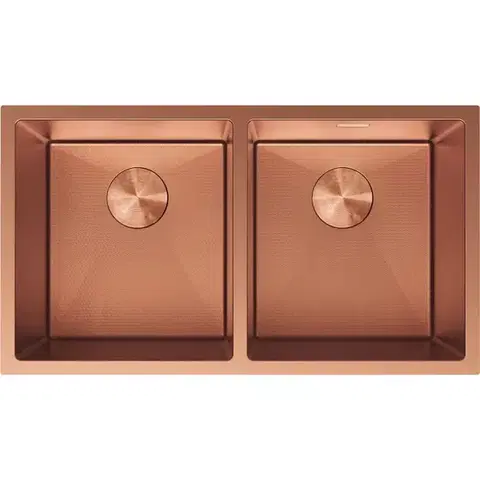 Kuchynské drezy MEXEN MEXEN - Binox oceľový drez 2-bowl 800 x 450 mm, meď HC 6421802000-65HC