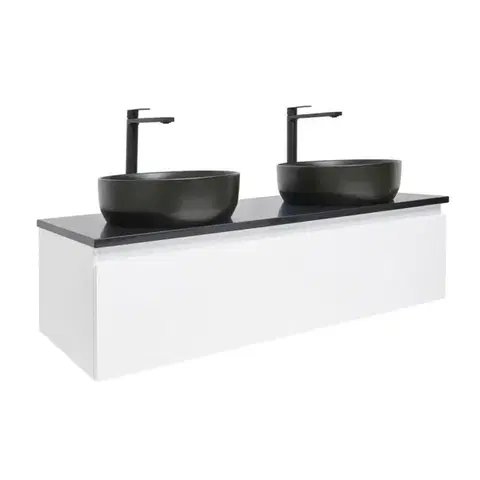 Kúpeľňový nábytok Kúpeľňová skrinka s krycou doskou SAT B-WAY 119x30x45 cm biela lesk BWAY120WTKUB BWAY120WTKUB