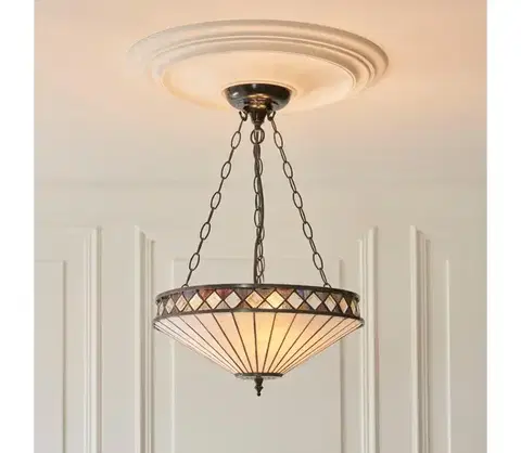 Svietidlá Endon 111870 - Luster na reťazi Tiffany FARGO 3xE27/10W/230V priemer 41,5 cm 111870